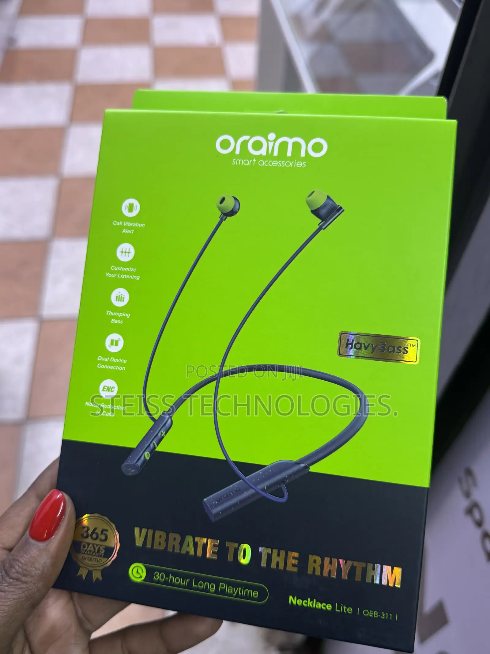 Green Oraimo Wireless Necklace Lite