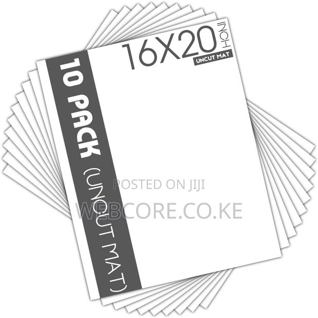 Mat Board Center Pack of 10, 16x20 Uncut White Color Mats