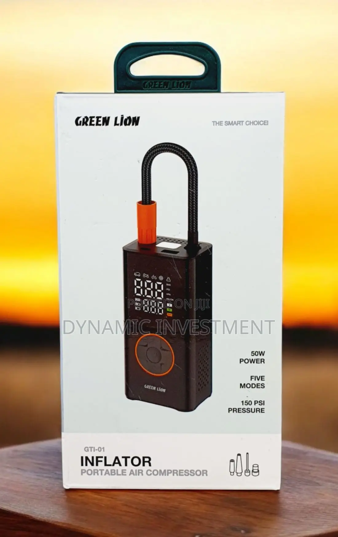Green Lion Portable Air Compressor, 150 PSI Tyre Pump Inflator Car