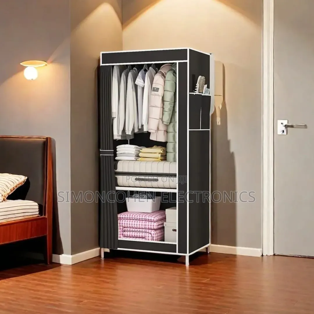 One Column Portable Metallic Wardrobe