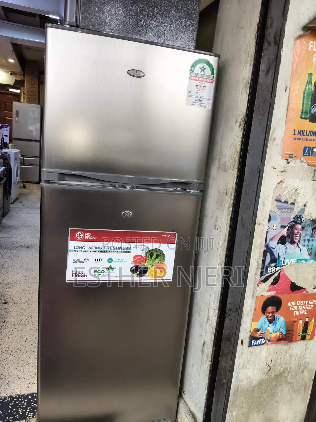 Brand New Itac Silver Double Doors Fridge