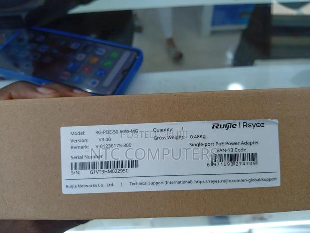 Ruijie Poe Adapter 56v 60.48W Single Port Poe Power Adapter - thumbnail 2