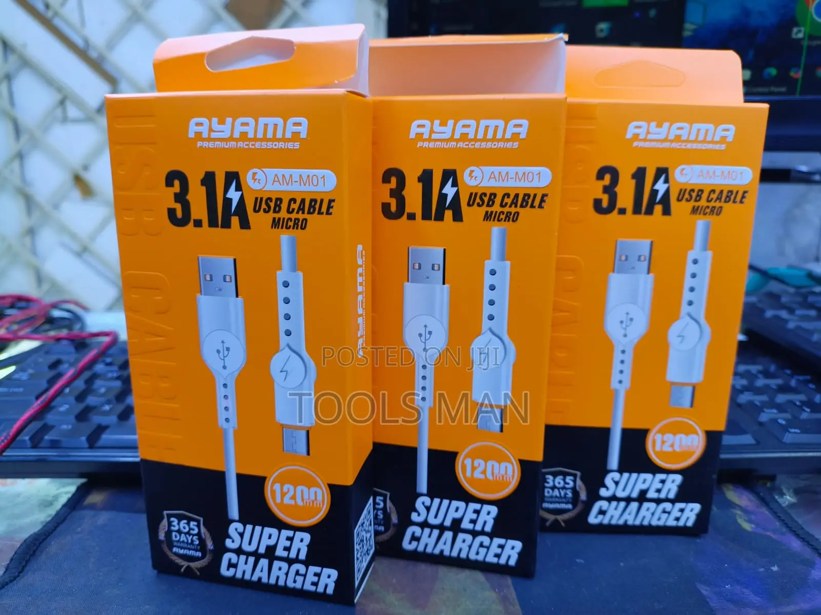 Micro USB Fast Charging Cable 3.1A Ayama AM-M01 (1.2M) 1200mm Cord