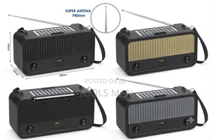 Solar Radio FM AM Portable Wireless Bluetooth Speaker With Strap.