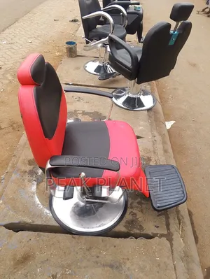 Executive Barber Chair With Chrome Base and Footrest