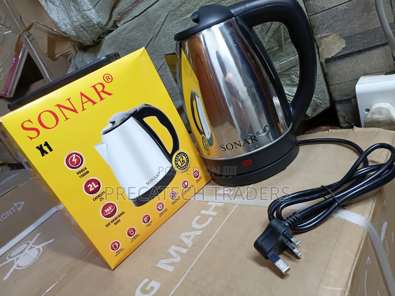 Sonar X1 2L Electric Kettle – 1500W Stainless Steel