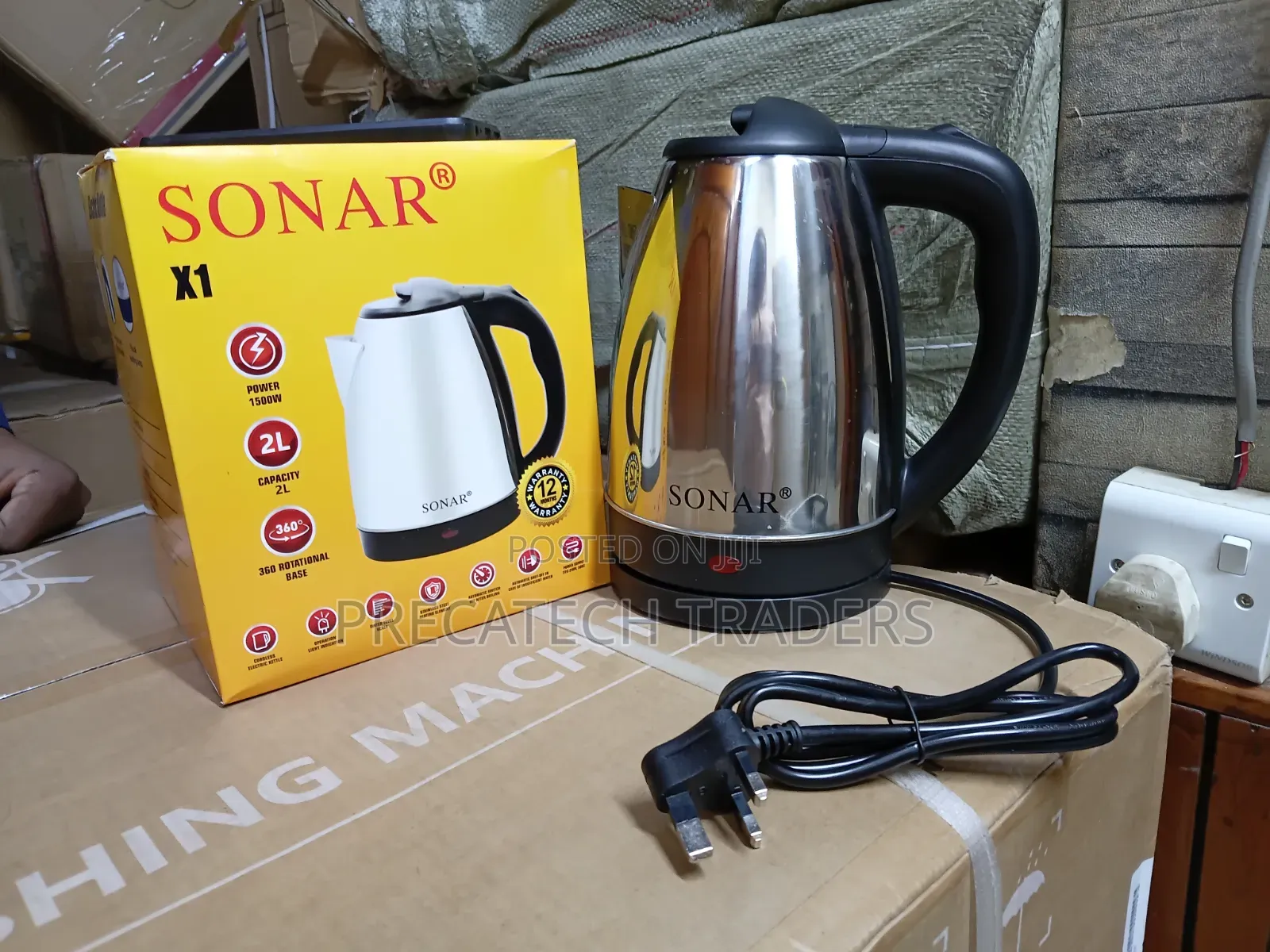 Sonar X1 Stainless Steel Electric Kettle 2L