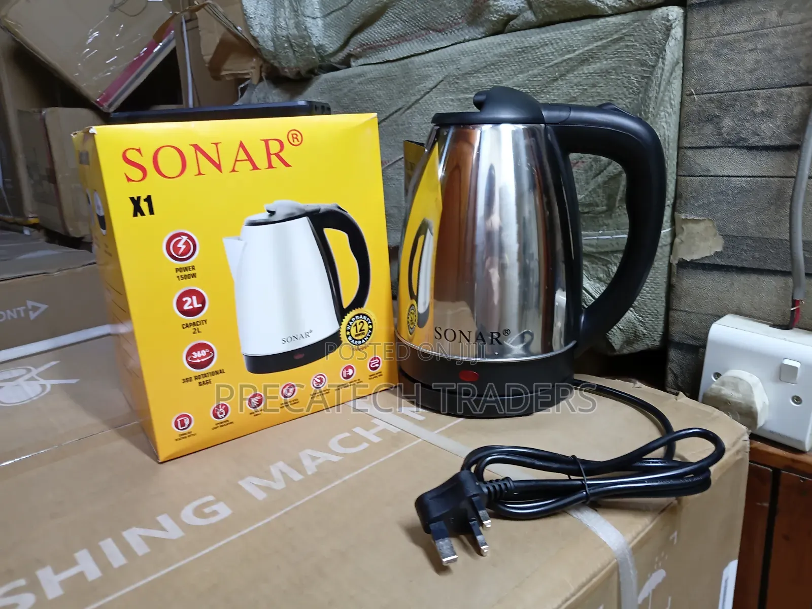 Sonar X1 Stainless Steel Electric Kettle 2L