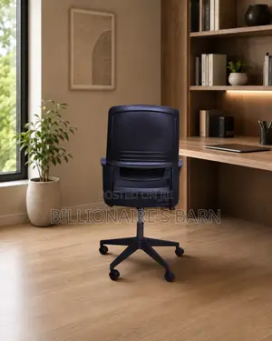 Black Ergonomic Mesh Office Chair Mid Back Lumbar Support Seating