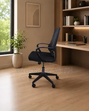 Black Ergonomic Mesh Office Chair Mid Back Lumbar Support Seating