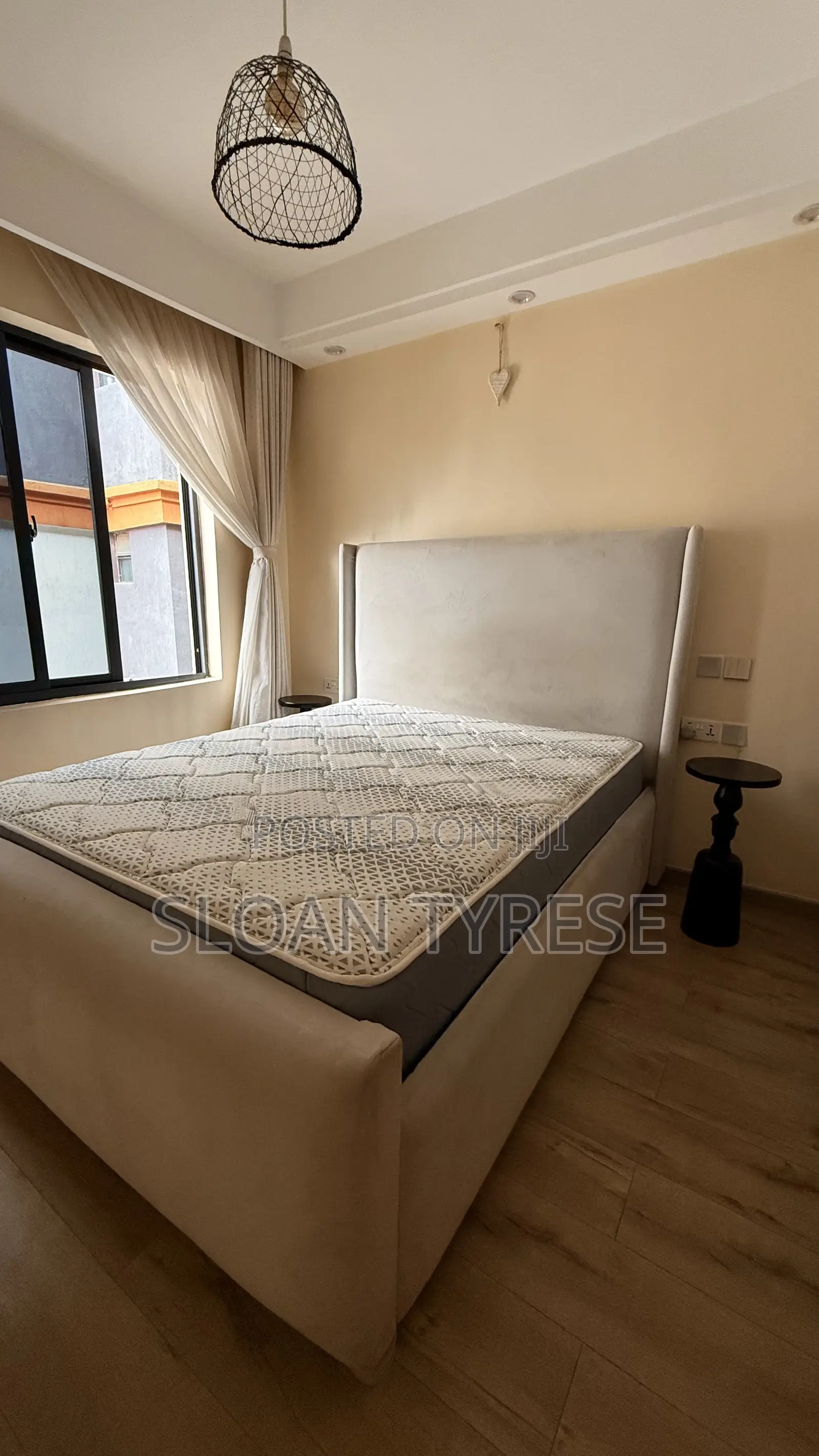 5x6 Upholstered Bed + Dr. Mattress for Sale