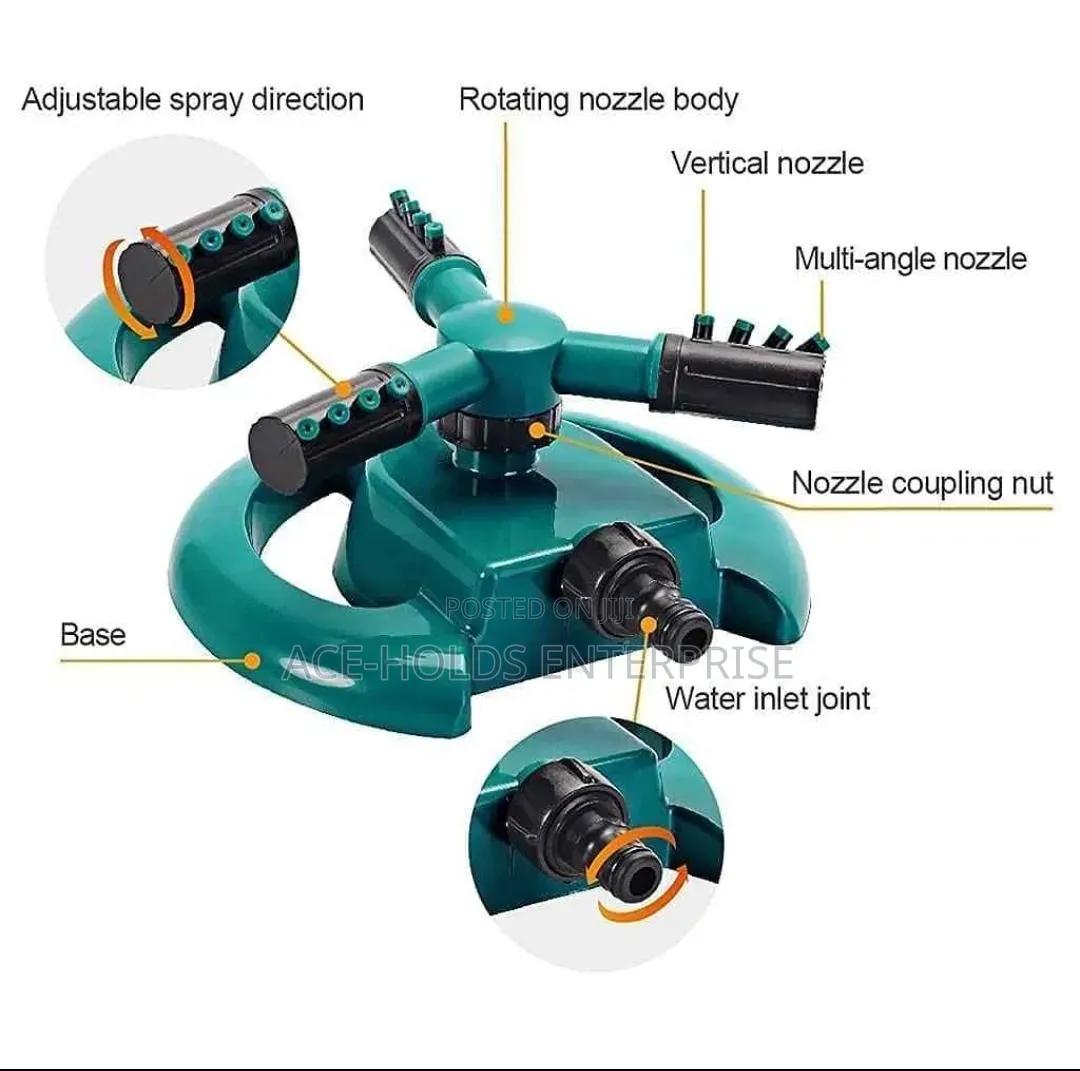 Garden Sprinkler With 2 Spray Angle Sprinkle - 3 Arm Without Pipe