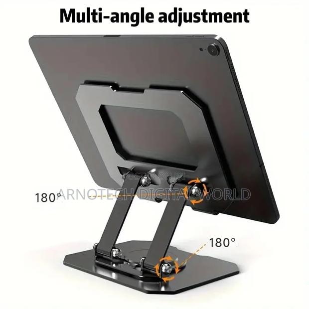 Foldable 360°Rotating iPad Tablet Stand Adjustable Desk Mount Holder - thumbnail 3