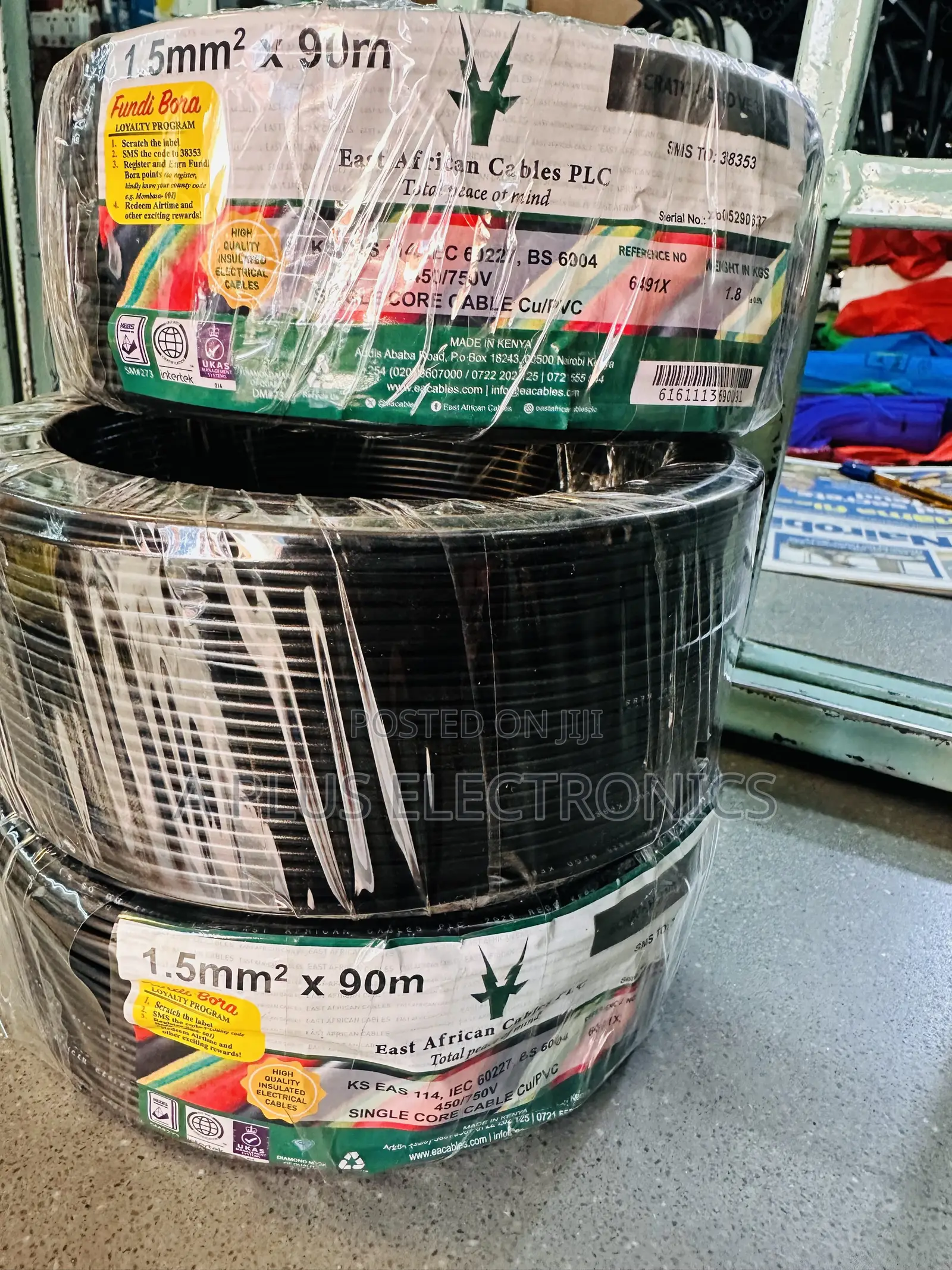 East Africa Cable 1.5mm Single Black 90m Safe Wiring Solution