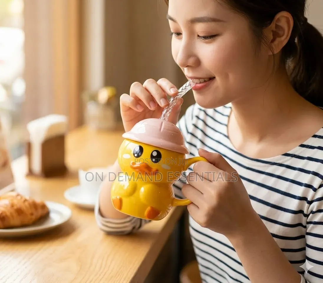 Yellow Ceramic Duck Cup