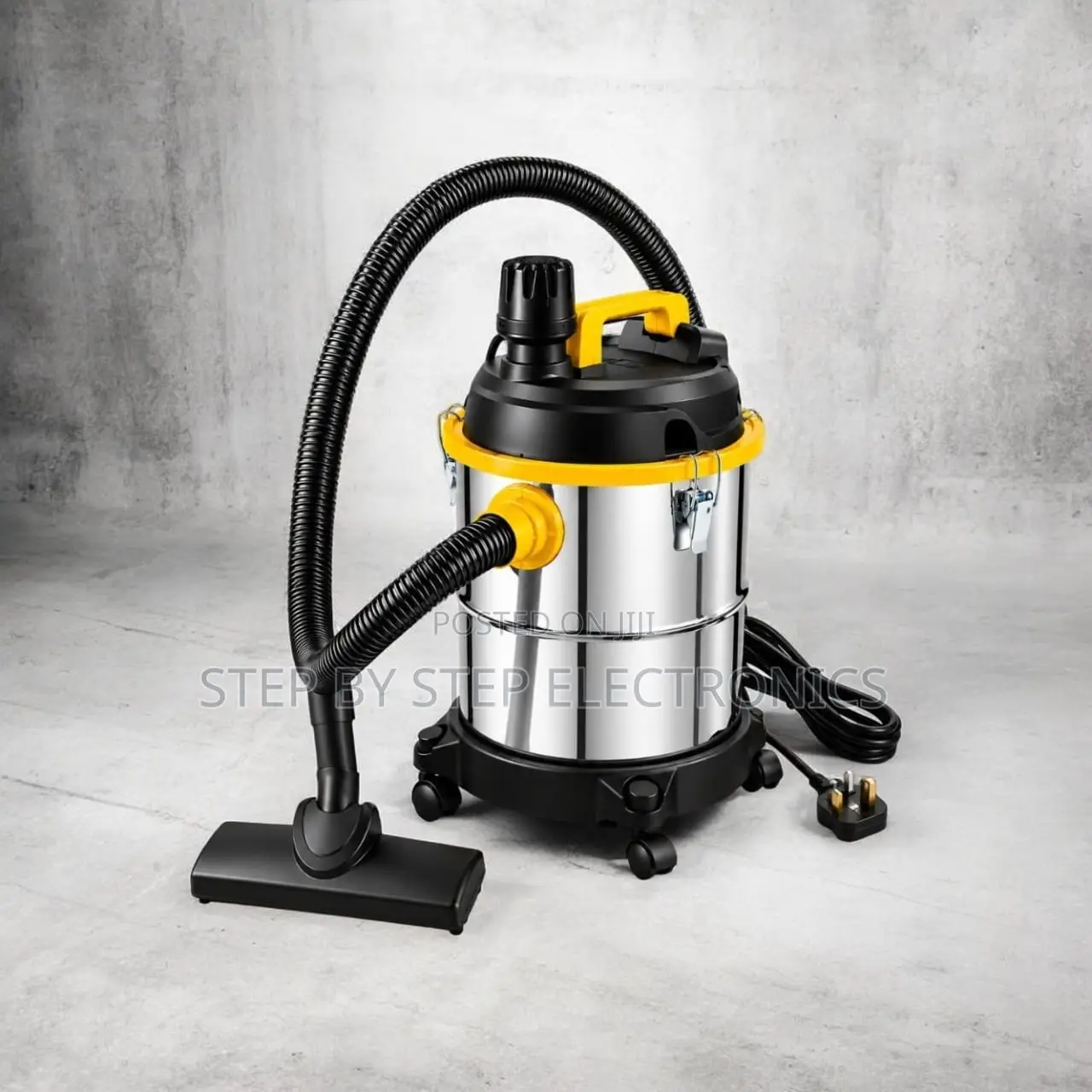 Easy Mobility Wet Dry Vacuum Cleaner With Stainless Steel Tank