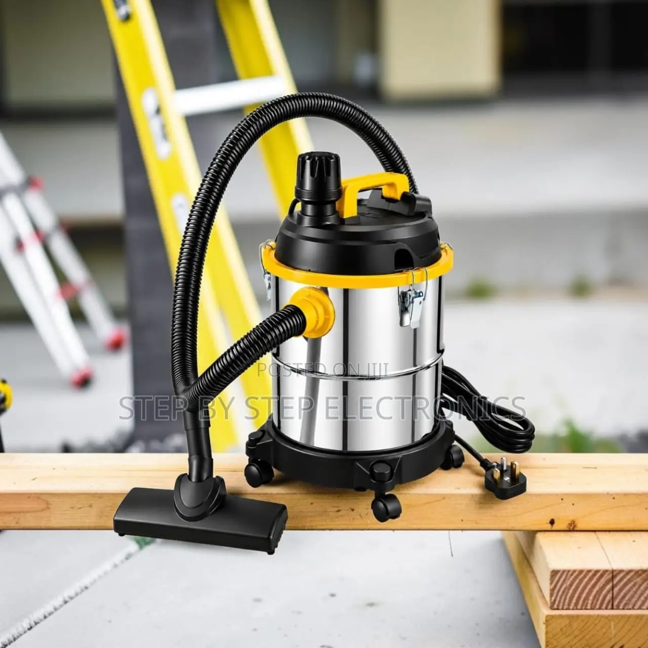 Long Cable Wet and Dry Vacuum Cleaner With Stainless Steel Tank
