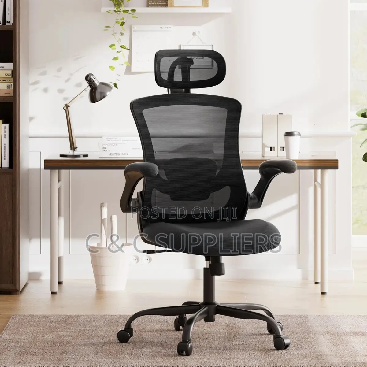 Mesh Task Chair With Flip-Up Arms