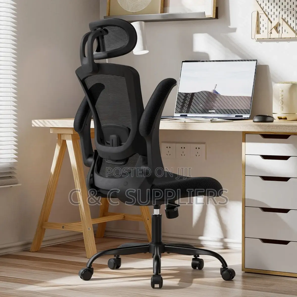Mesh Task Chair With Flip-Up Arms