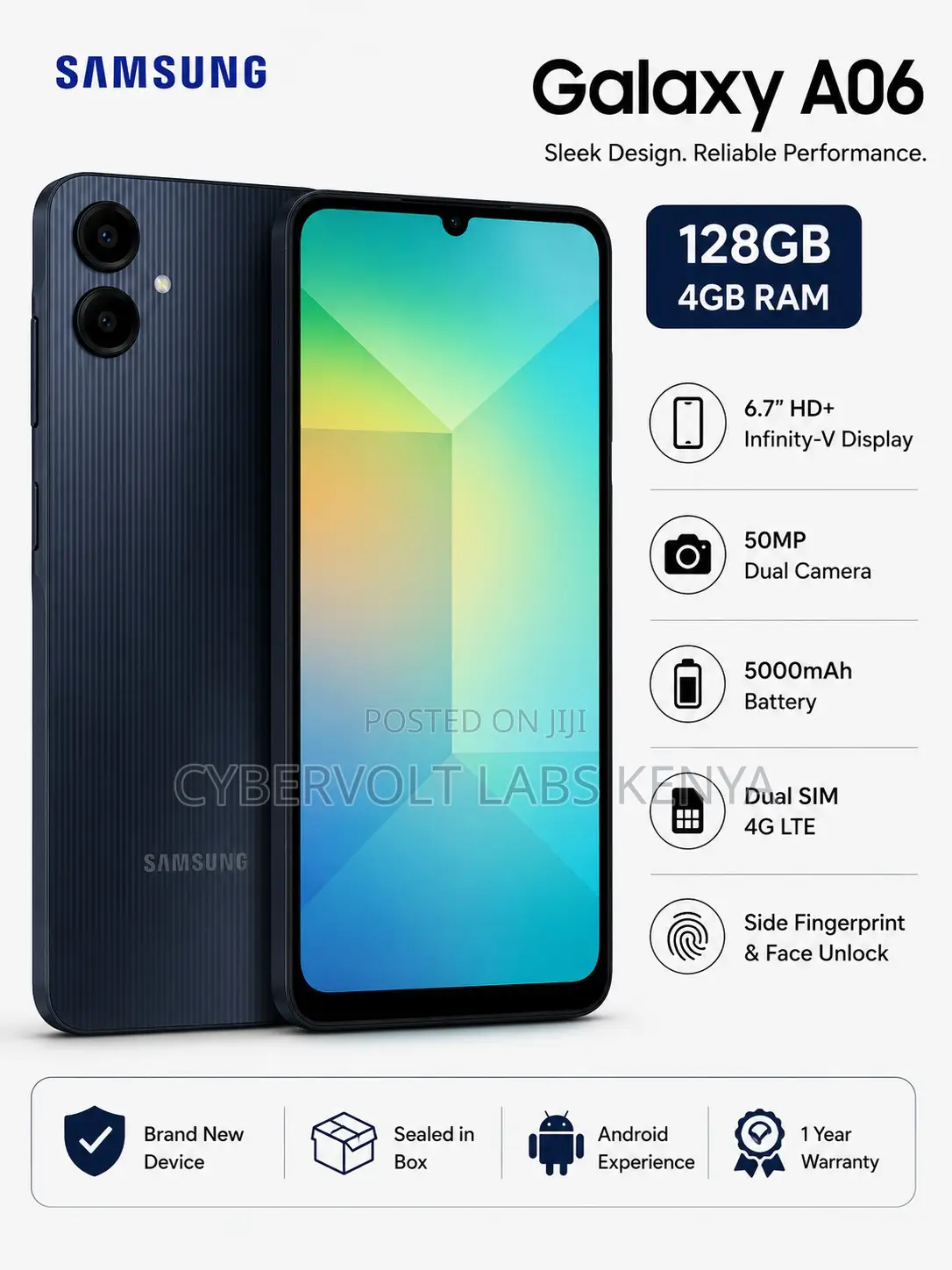 New Samsung Galaxy A06 128 GB Black