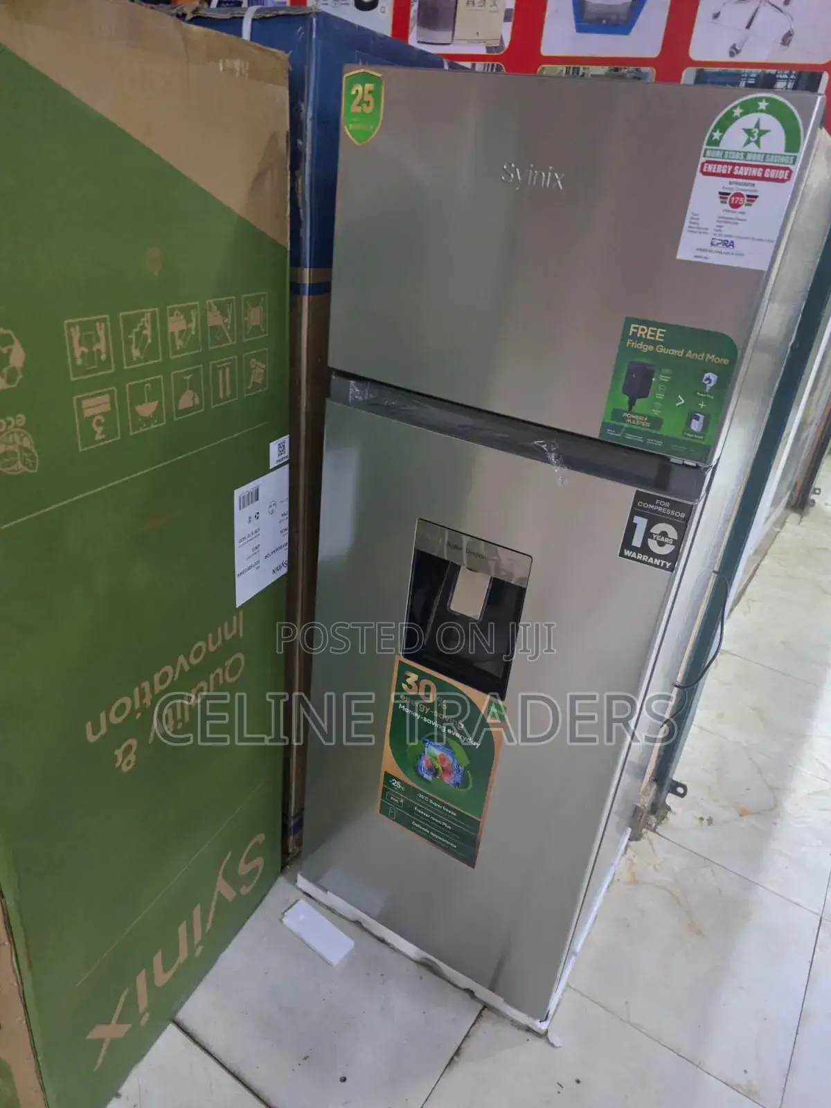 Synix 210l Silver Refrigerator With Water Dispenser