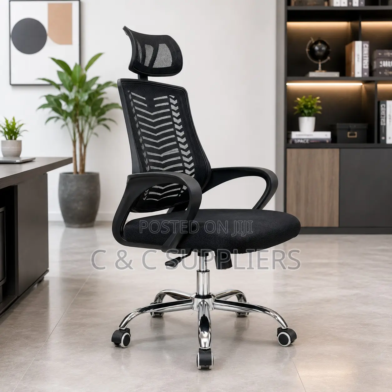 Swivel Mesh Headrest Meeting Chair.