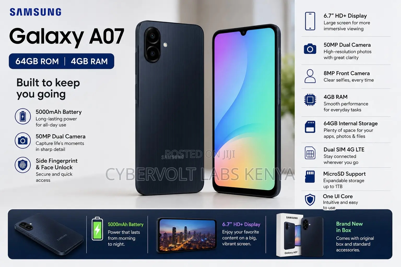 New Samsung Galaxy A07 4G 64 GB Black