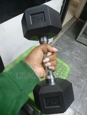 Hexagon Dumbbells – 5kg  Premium Rubber-Coated Finish