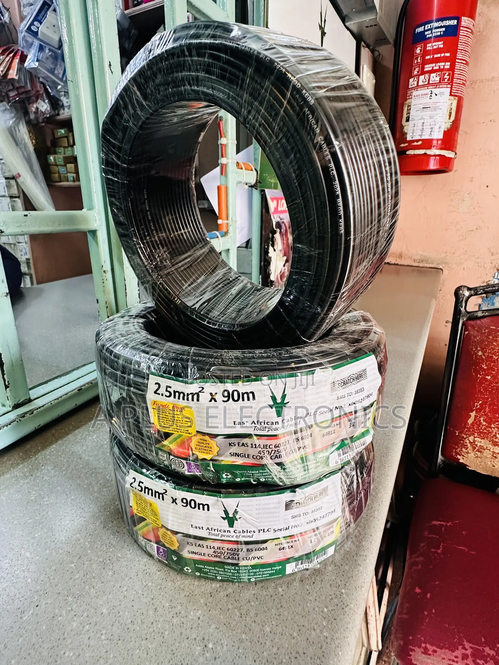 East Africa Cable 2.5mm Single Black 90m Quality Building Wiring Cable