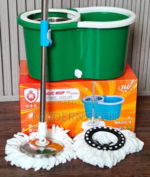 Metallic Spin Mop Bucket Set – 360° Rotating Floor Cleaning System