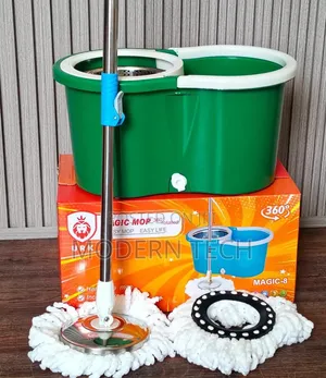 Premium Metallic Spin Mop Bucket Set – 360° Easy Floor Cleaner