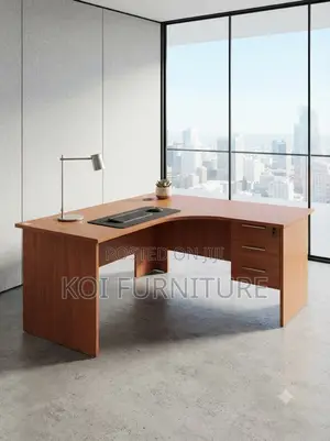 Office Desk; Curved 1.4M L-Shaped Study Desk