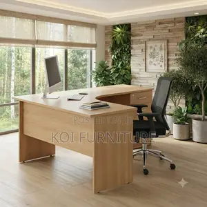 Office Desk; Curved 1.4M L-Shaped Study Desk