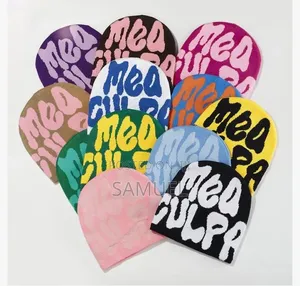 Beanie Mea Culpa Hat Cross Graphics Pattern Winter Fashion Beanie