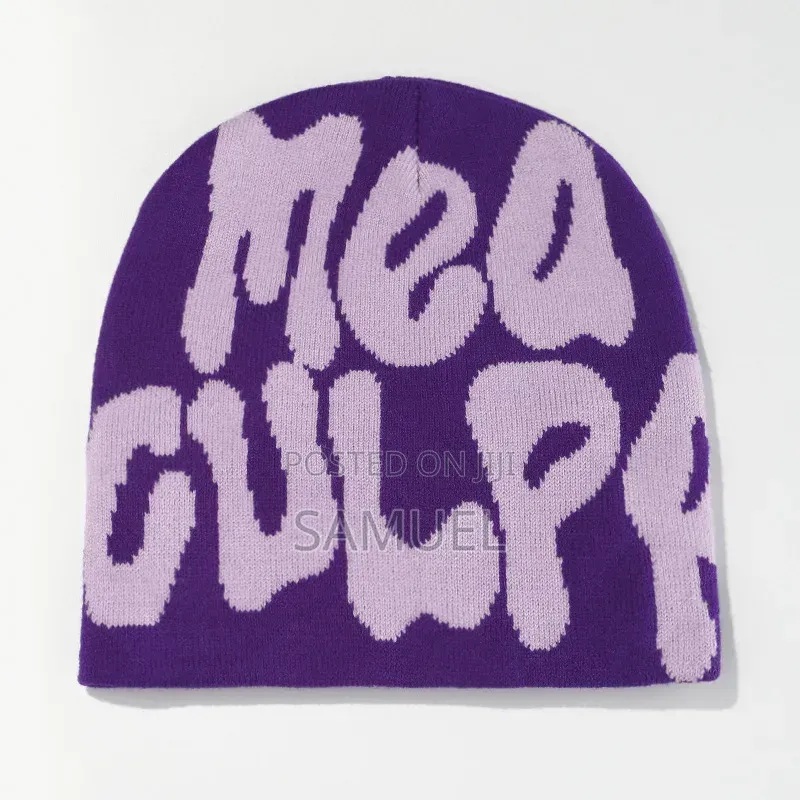 Beanie Mea Culpa Hat Cross Graphics Pattern Winter Fashion Beanie