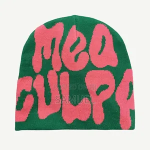 Beanie Mea Culpa Hat Cross Graphics Pattern Winter Fashion Beanie