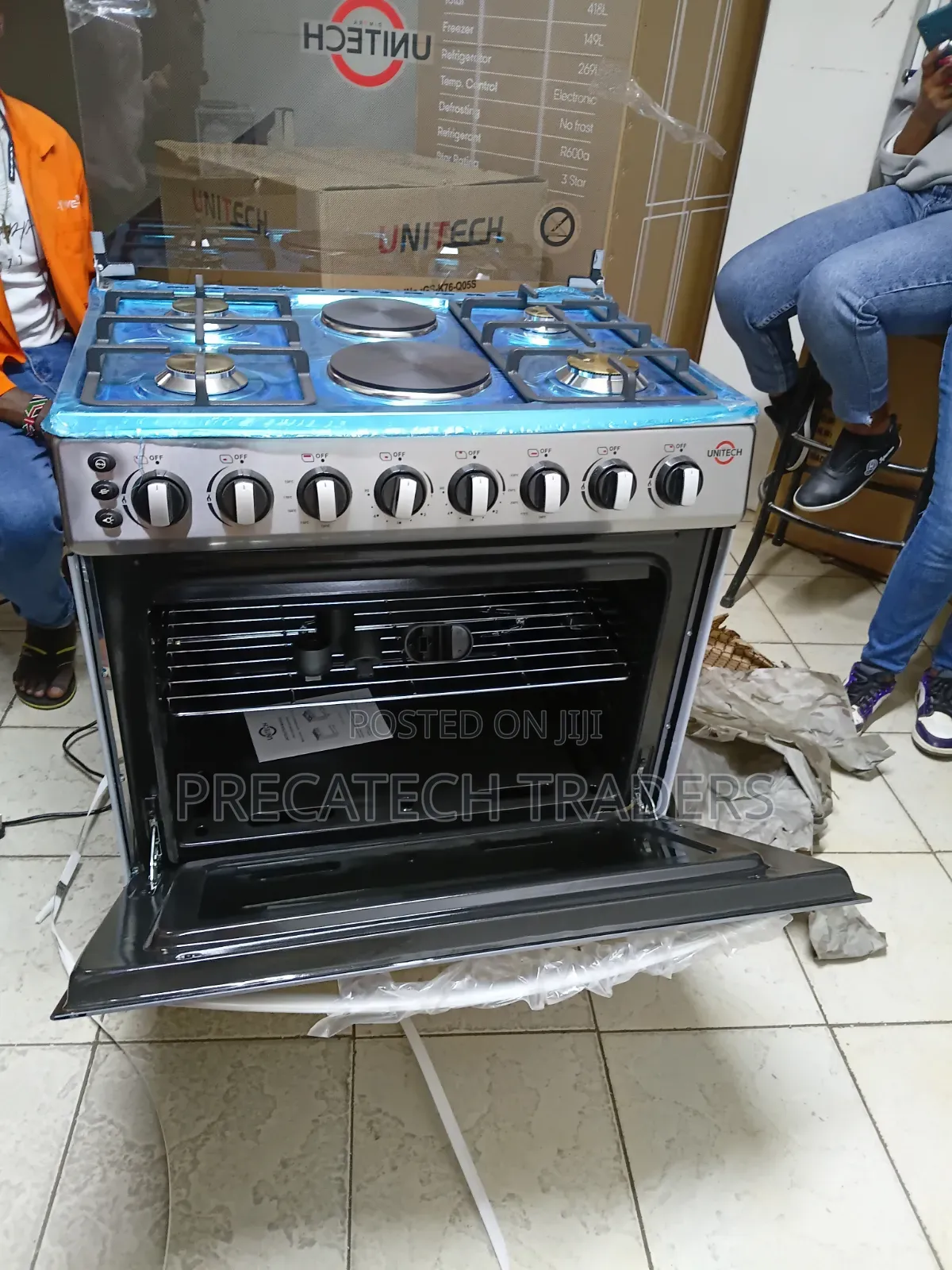 Brand New Unitech 60x90 Gas Cooker | 4+2 Burner Stainless Steel