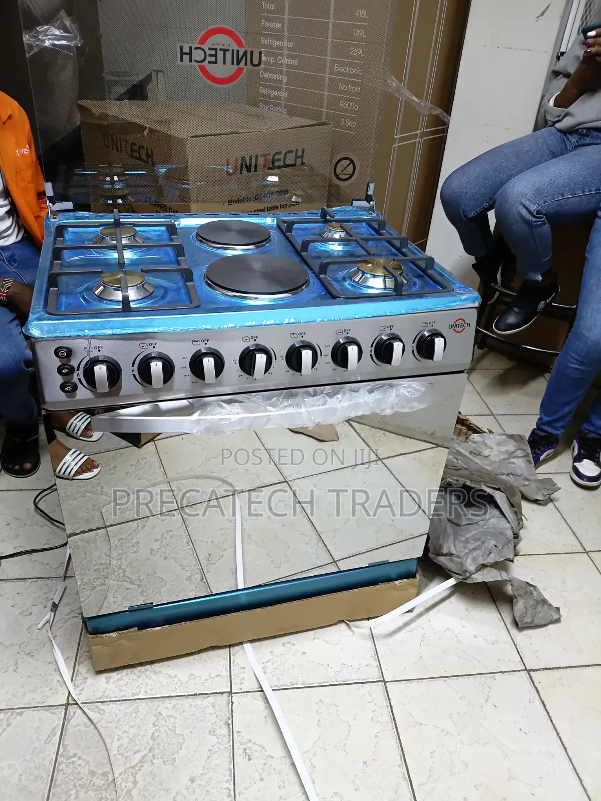 Unitech 60x90 Standing Cooker | 4 Gas 2 Electric Combination Cooker