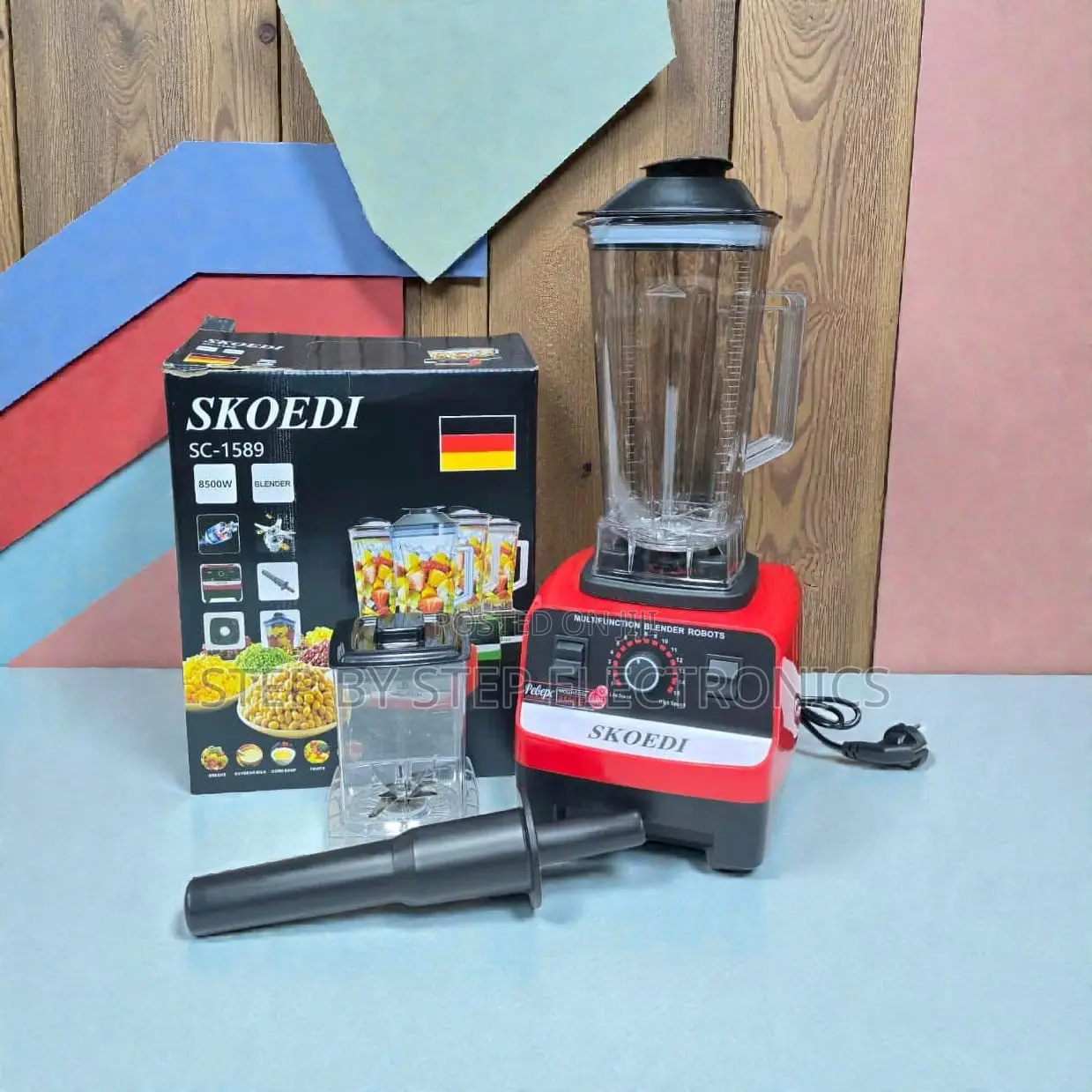 Ergonomic Silver Crest 2-in-1 Double Cup Blender and Grinder