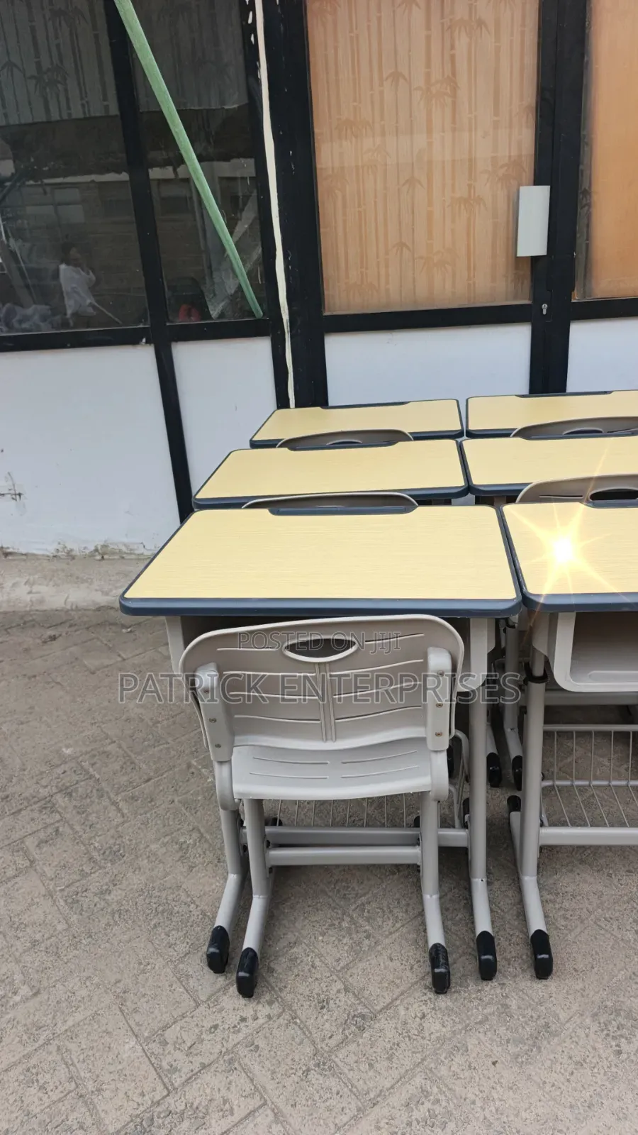 Adjustable Height Students Desk and Chair Set