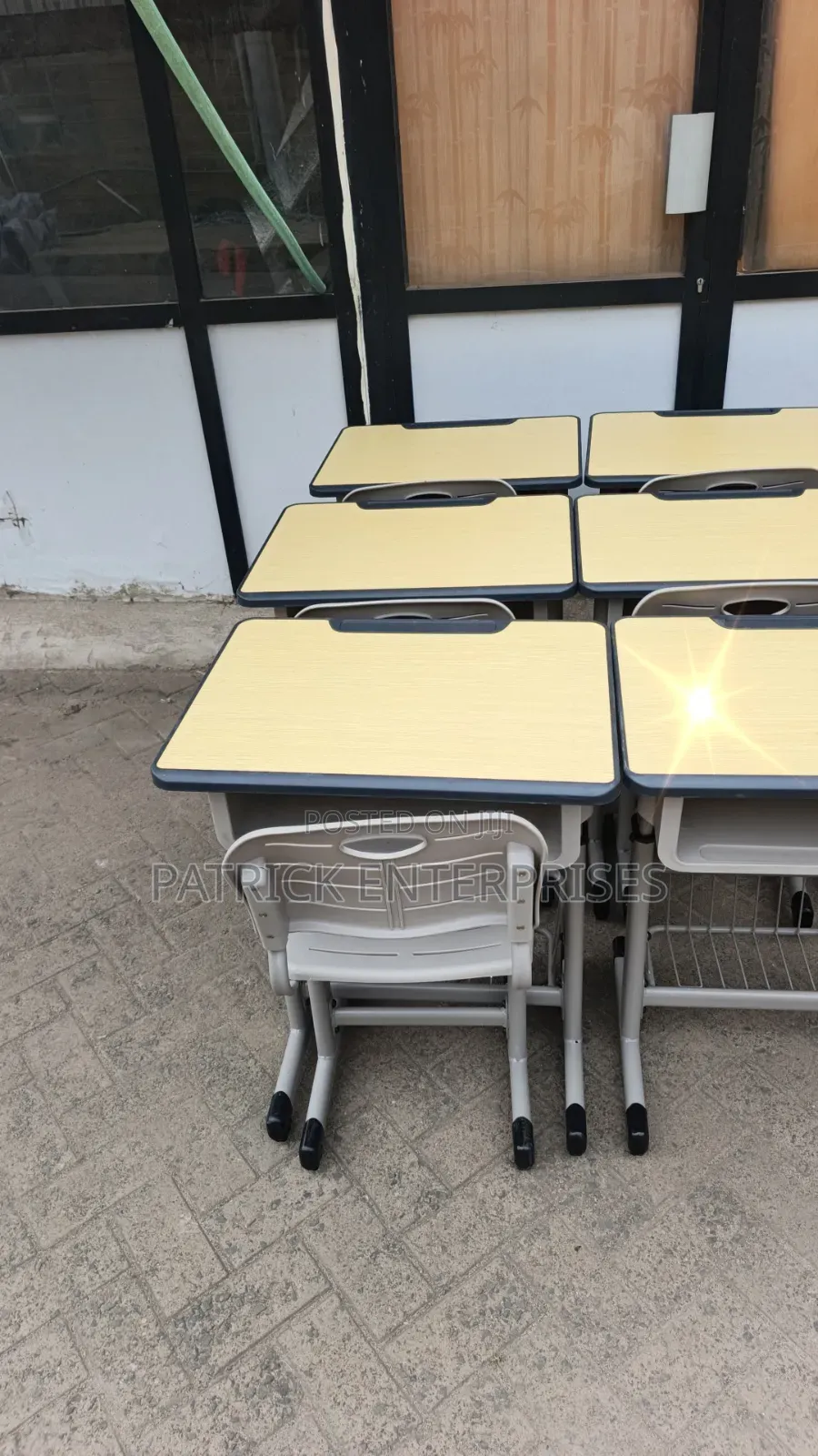 Adjustable Height Students Desk and Chair Set