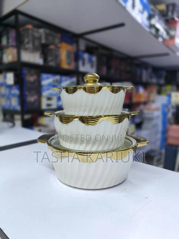 3 PCS Ceramic Casserole Dinner Set