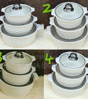 *3pc Set Ceramic Serving Dishes With Glass Cover!!*