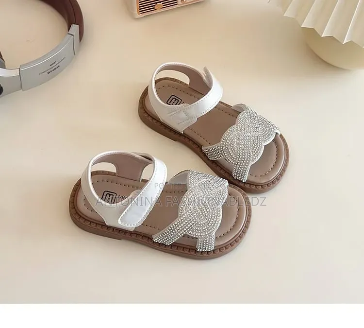 Girls Sparkly Bow Sandals 21-30