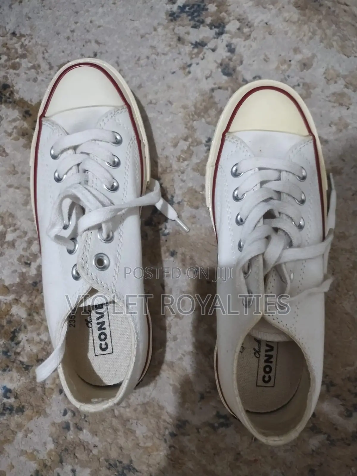 Original White Converse Chuck Taylor Low Tops - Size 4.5