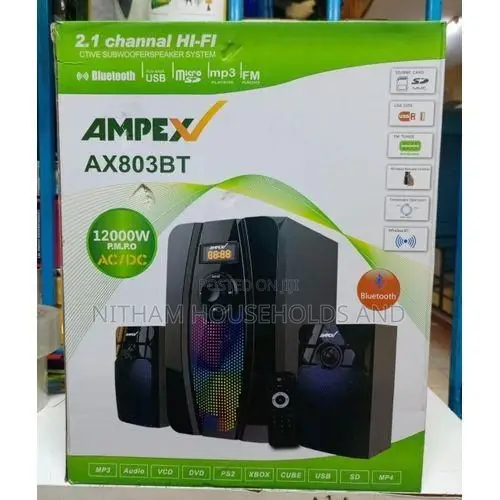 Ampex 12000W 2.1CH Sub Woofer AC/DC FM USB Bluetooth Woofer