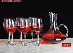 Decanter 1.5ltr With 6 Wine Glasses 300ml -Jm