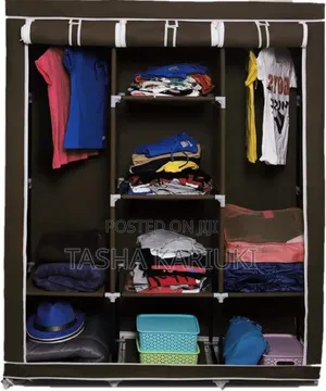 Portable Metallic Wardrobe 3 Column 130×45×170ccm