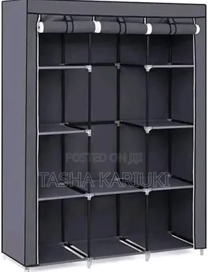 Portable Metallic Wardrobe 3 Column 130×45×170ccm