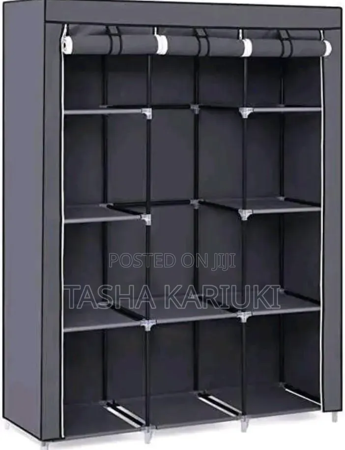 Portable Metallic Wardrobe 3 Column 130×45×170ccm